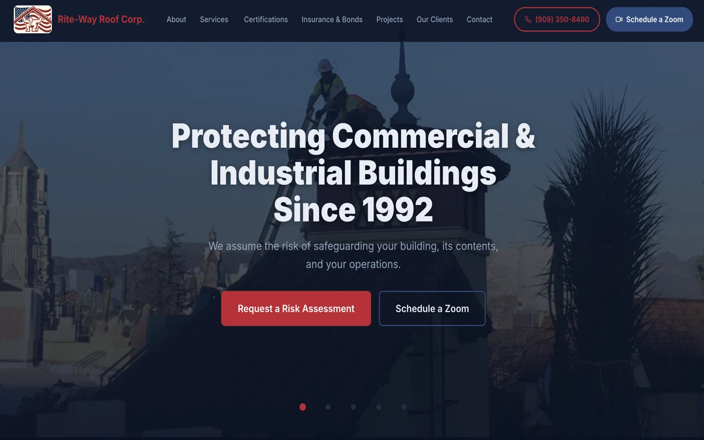 Rite-Way Roof Corp. website built by Neuron Web Development